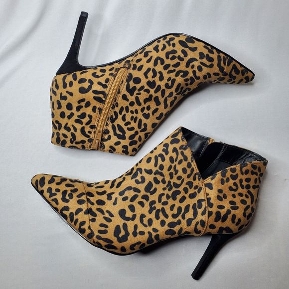 Fergalicious by Fergie Boots GOLDIE Cheetah Print Stiletto Heel Bootie Women 7.5 - Picture 4 of 13